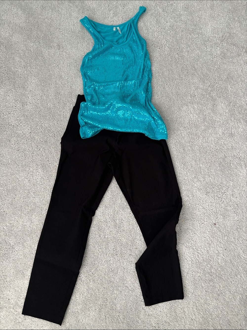 Studio Y Turquoise Sequin Tank Top